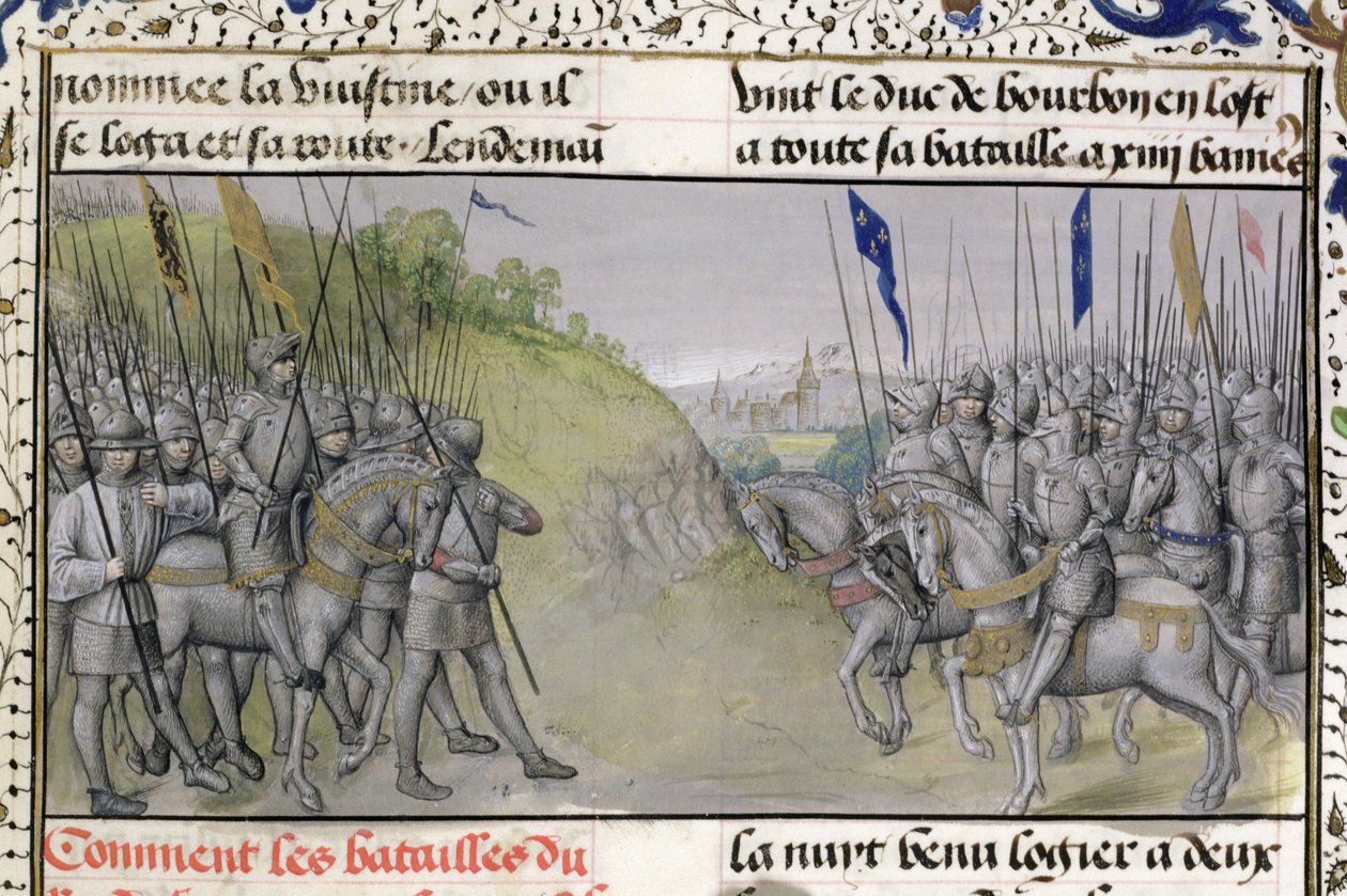 Ms 659 f.204 r。 1328、1477年にフランス軍がカッセルでフランドルを破った 作： ブルゴーニュのマリアのマスター