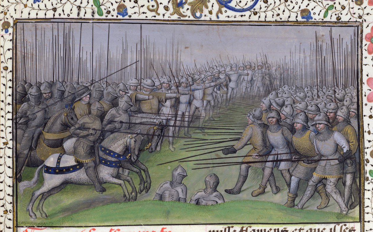 Ms 659 f.284r 1382年、1477年、ウェストローゼベーケでフランドルを破ったフランス人 作： ブルゴーニュのマリアのマスター
