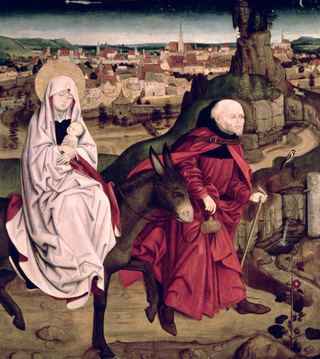 1475年のエジプトへの飛行を描いたショッテンの祭壇画 作： スコットランドの祭壇のマスター