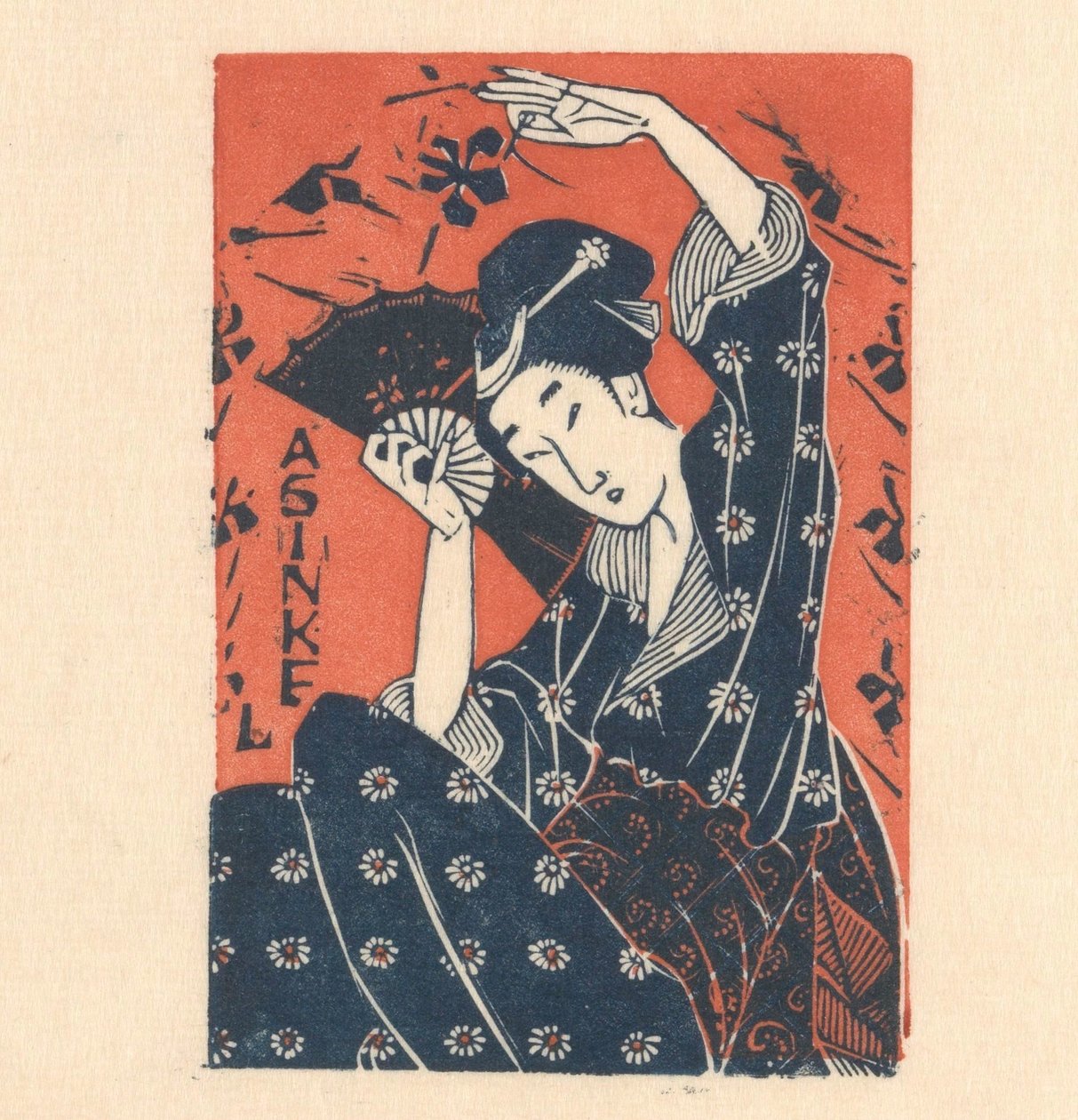 A. Sinkel による日本人女性との広告カード 作： マシュー・ラウウェリックス
