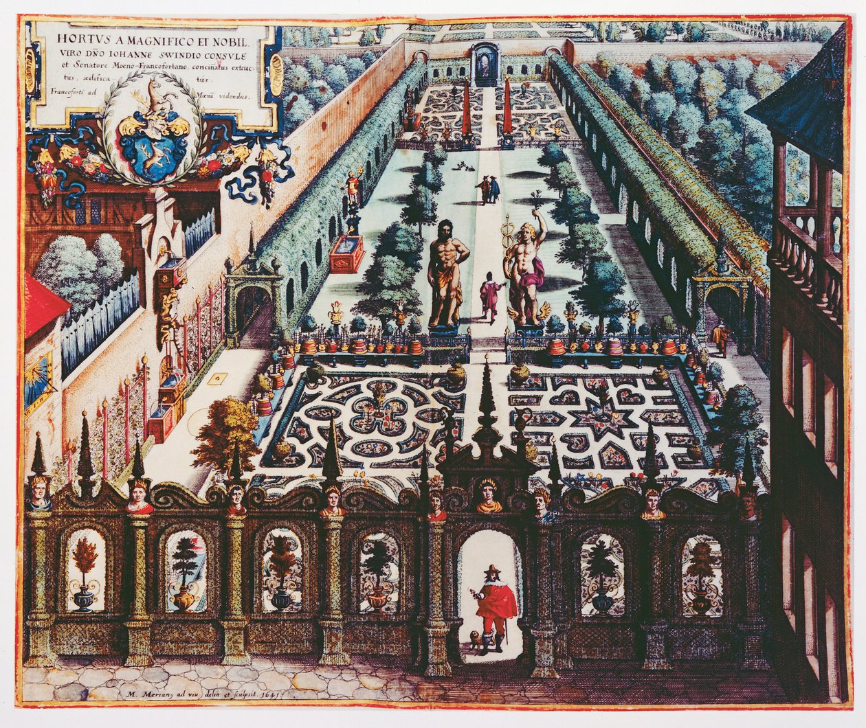 セオドア・ド・ブライ（1528-98）による &39;Florilegium Renovatum&39;のバーガーマイスターシュウィンドの庭、1641年発行 作： マタウス・ザ・ヤング・メリアン