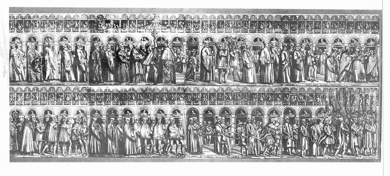 ドージェとベネチアの役人の行列、1555-60年頃 作： マッテオ・パガーニ