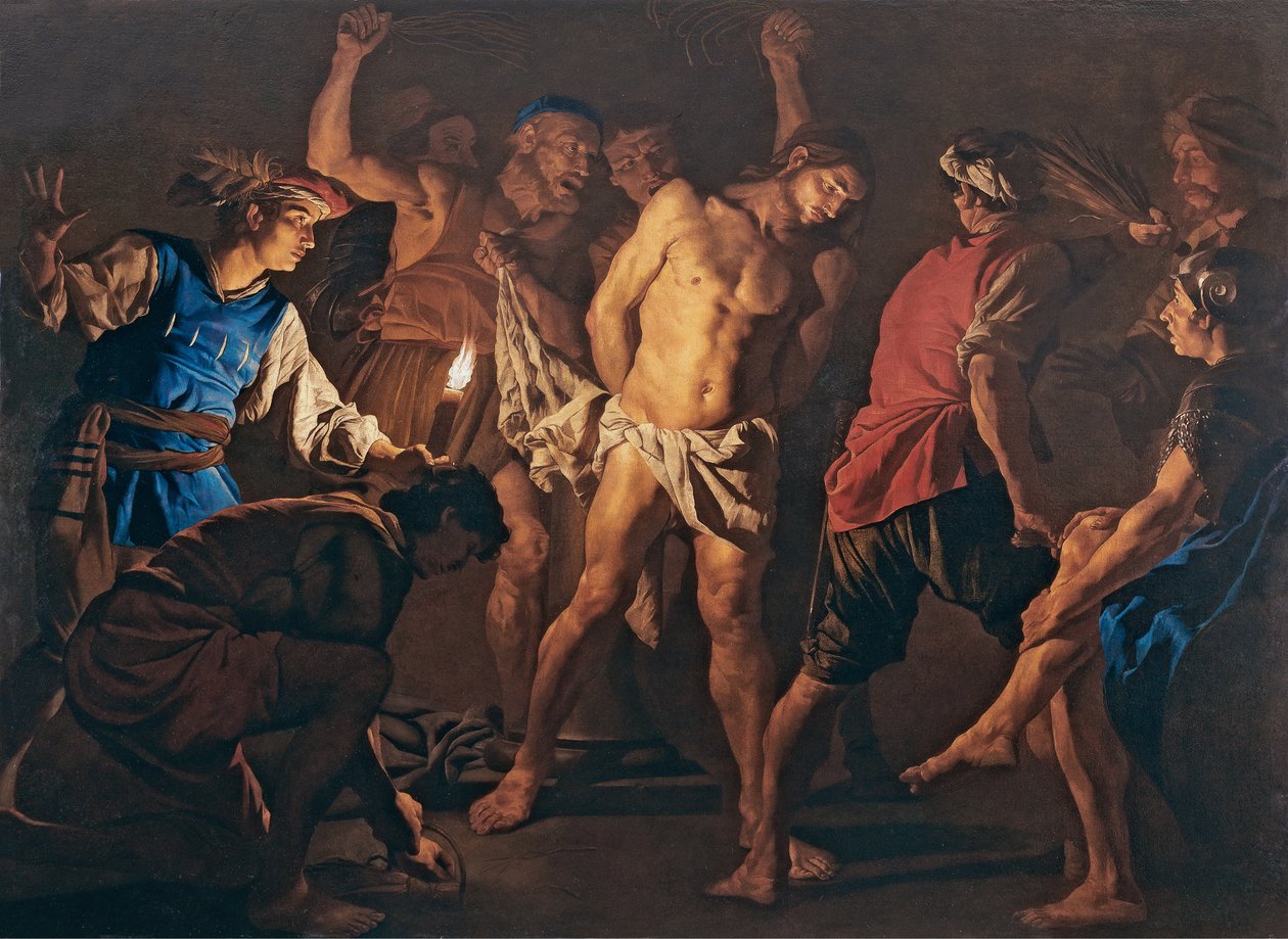 キリストの鞭打ち、c。 1640。 作： マティアス・ストマー
