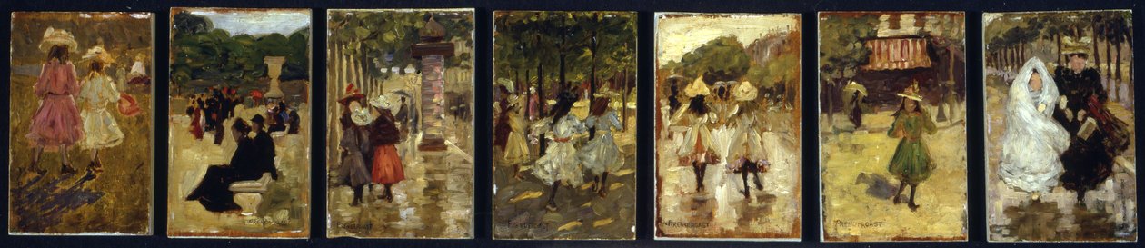パリのスケッチ、1892-94年 作： モーリス・ブラジル・プレンダーガスト
