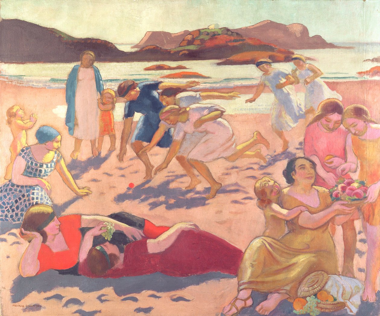 ビーチでの球技、1922 作： モーリス・デニス