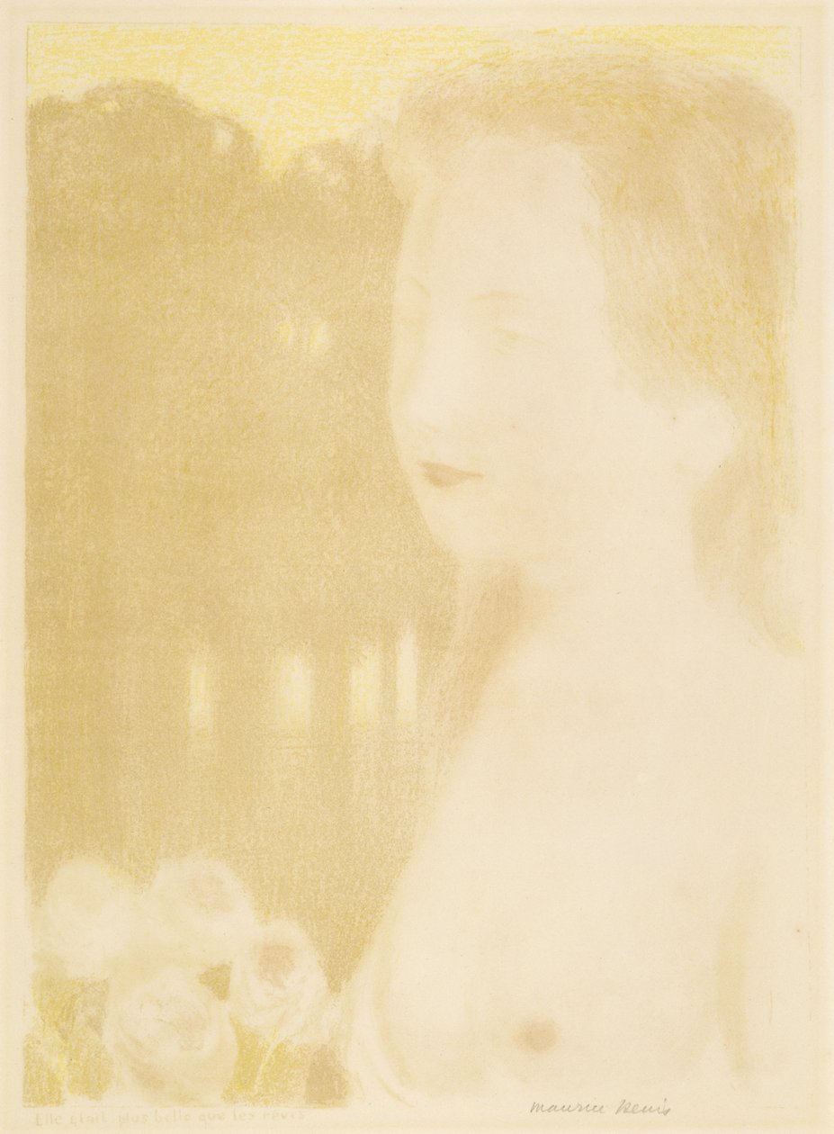 彼女は夢よりも美しかった（夢よりも美しかった）、1911年（色のリトグラフ） 作： モーリス・デニス