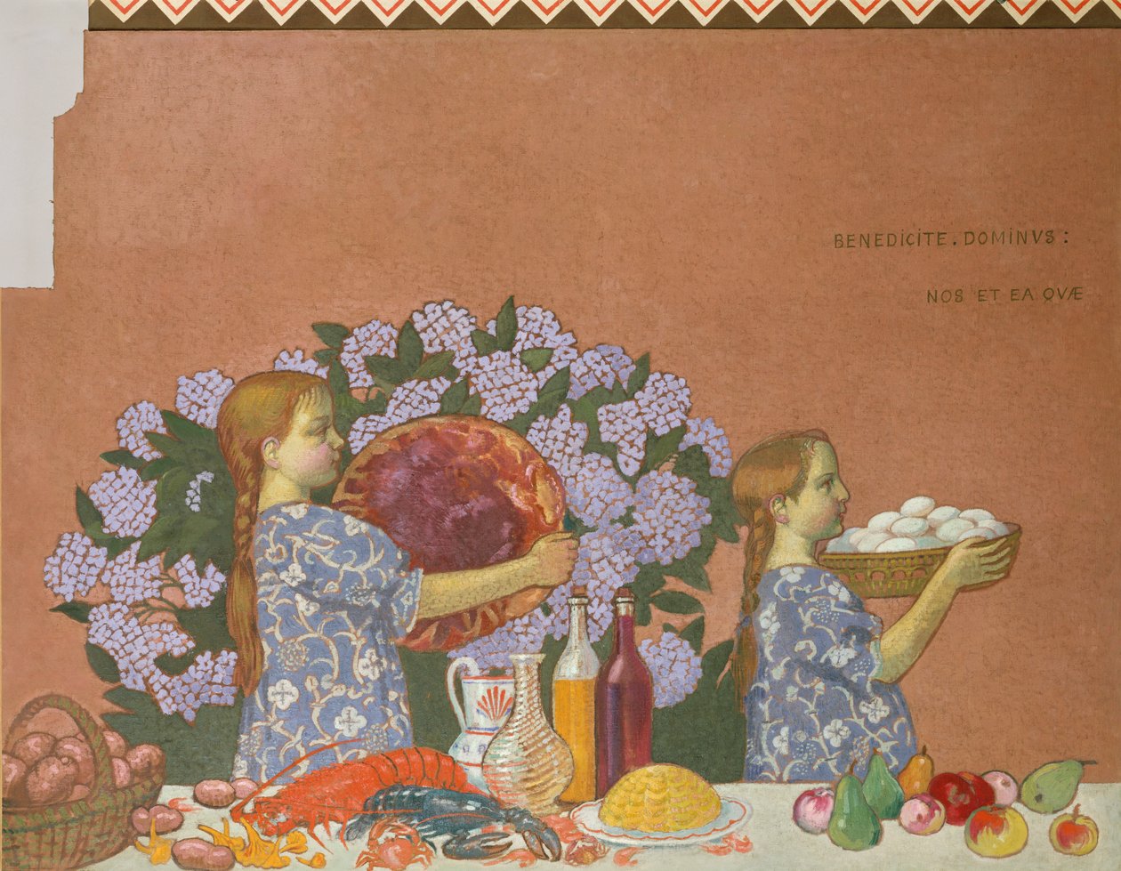 ペロス・ギラックの芸術家の家の装飾からの左側パネル、グレース、1908 作： モーリス・デニス