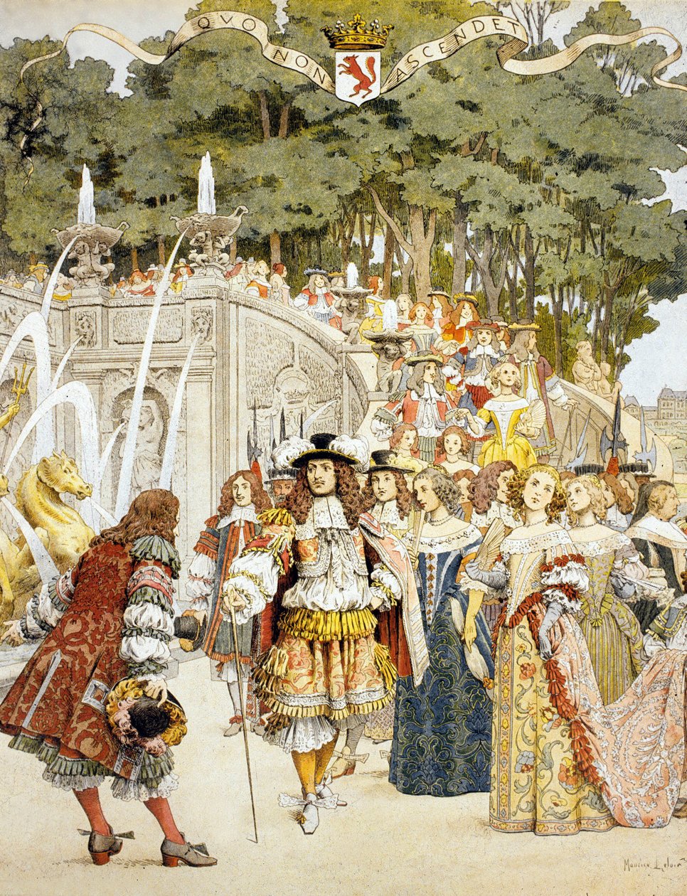 1661年8月17日、フランスのヴォールヴィコント城でルイ14世王を迎えるニコラフーケ（紙のトイレ） 作： モーリス・ルロワール