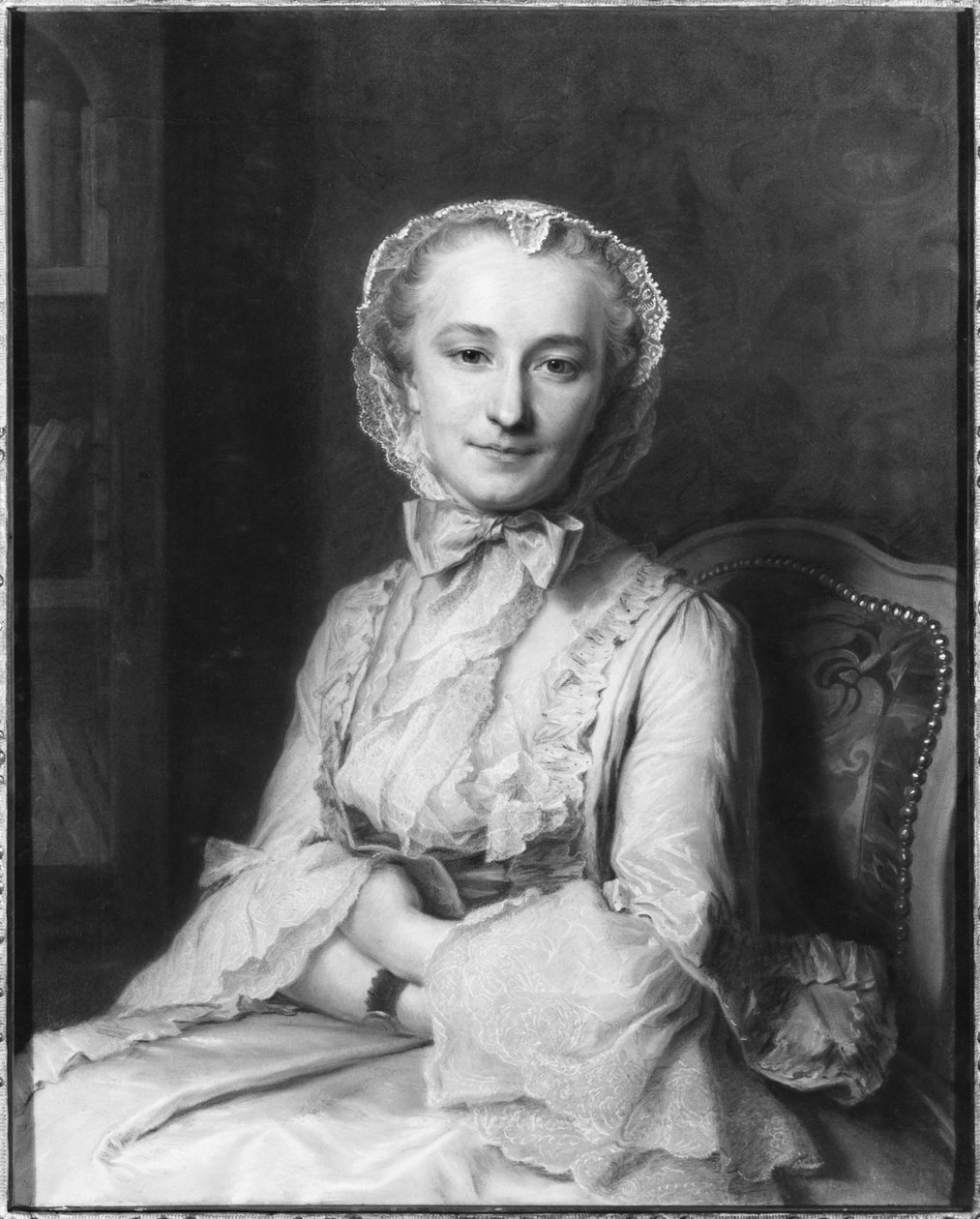 マドモアゼル・マリー・サル、1741年（紙にパステル） 作： モーリス・クエンティン・ド・ラ・トゥール