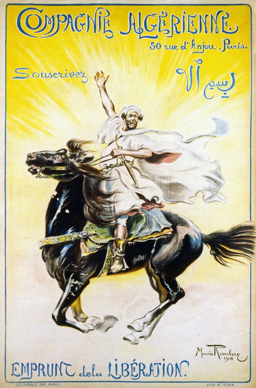 Compagnie Algerienne-サブスクライブ-Liberty Loan、1918 作： モーリス・ロンバーグ