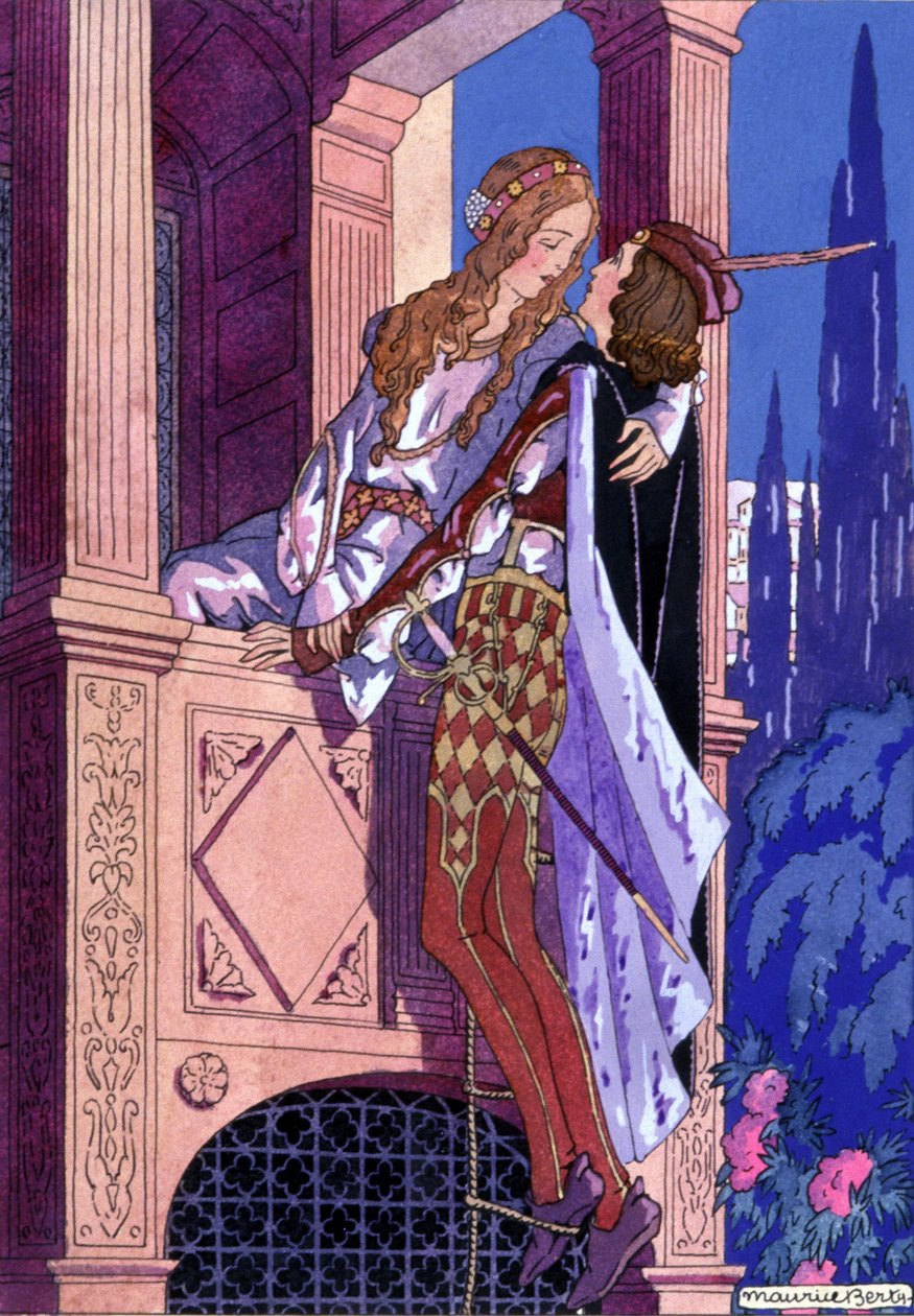 ロミオとジュリエット、1930年頃（イラスト） 作： モーリス・ベルティー