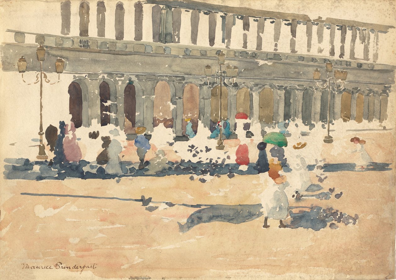 ヴェネツィアのカッフェ・フローリアン、18981899年。 作： モーリス・ブラジル・プレンダーガスト