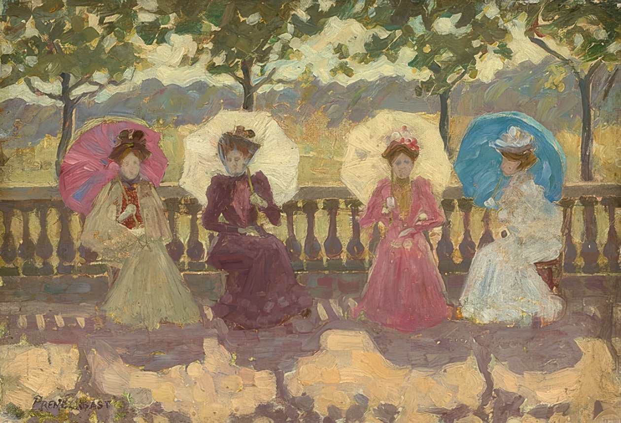 公園では、パリ。 1891 作： モーリス・ブラジル・プレンダーガスト