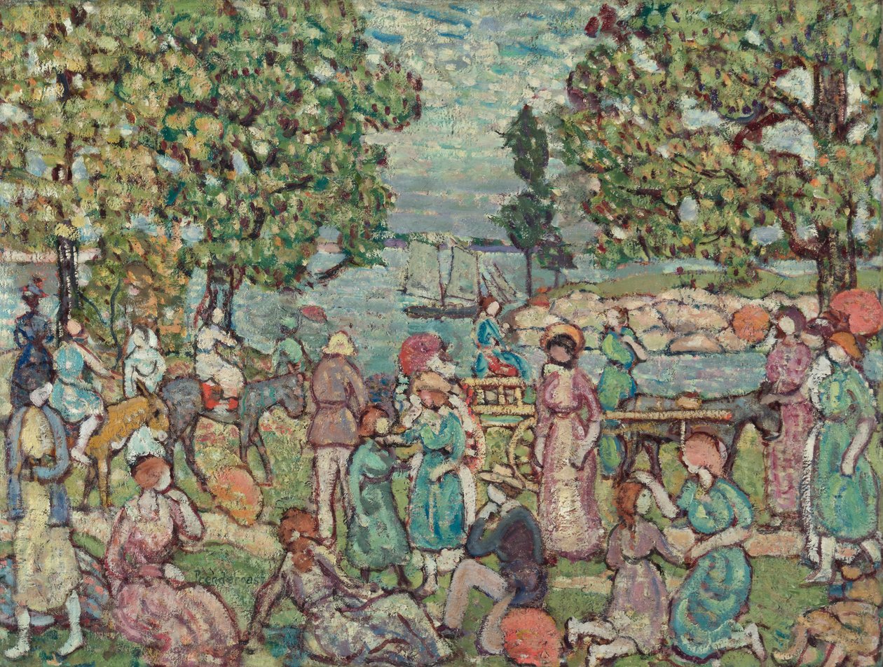 オンザビーチ、No。3、1915 作： モーリス・ブラジル・プレンダーガスト