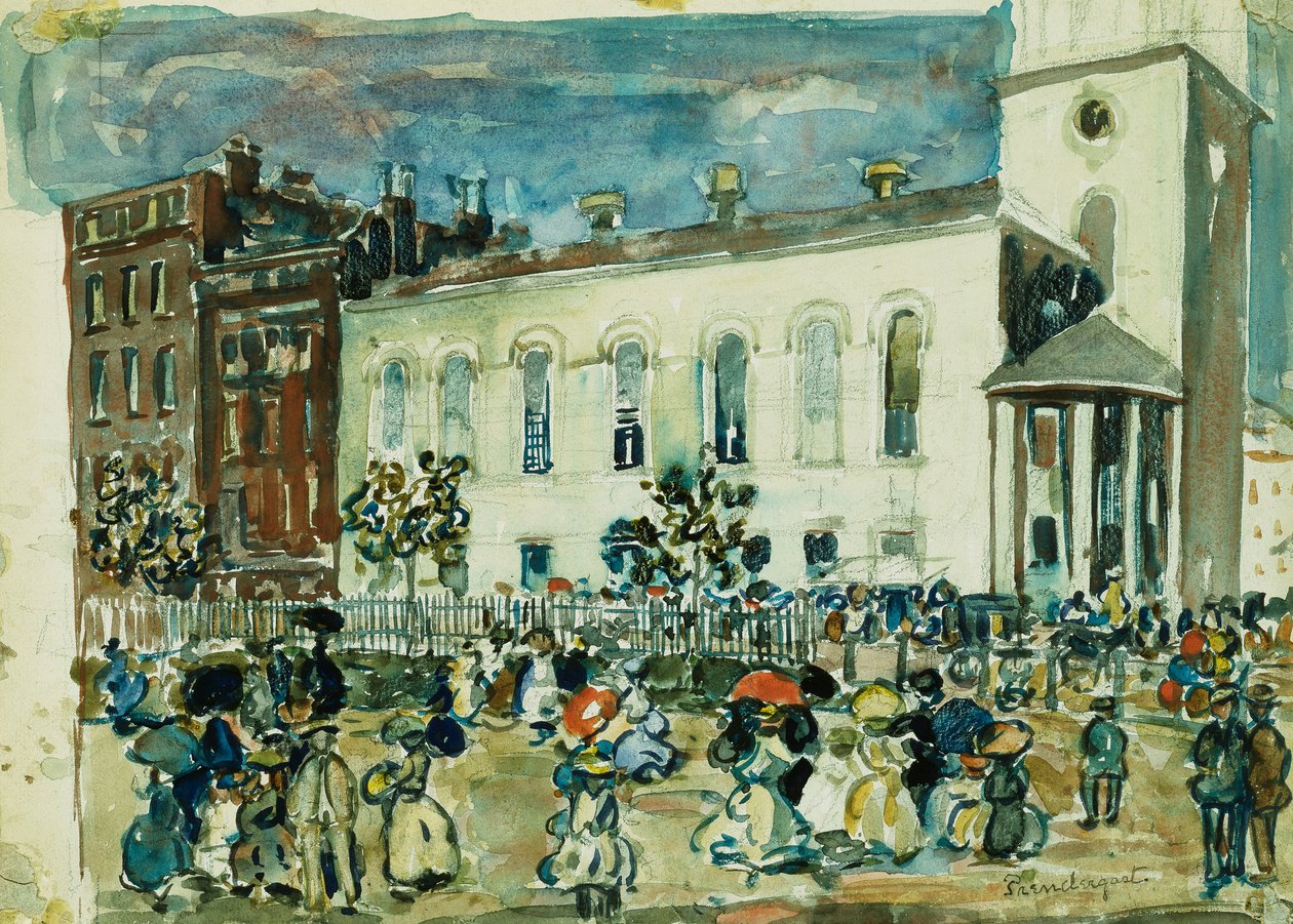 パークストリートチャーチ、ボストン、1905-1907年頃 作： モーリス・ブラジル・プレンダーガスト
