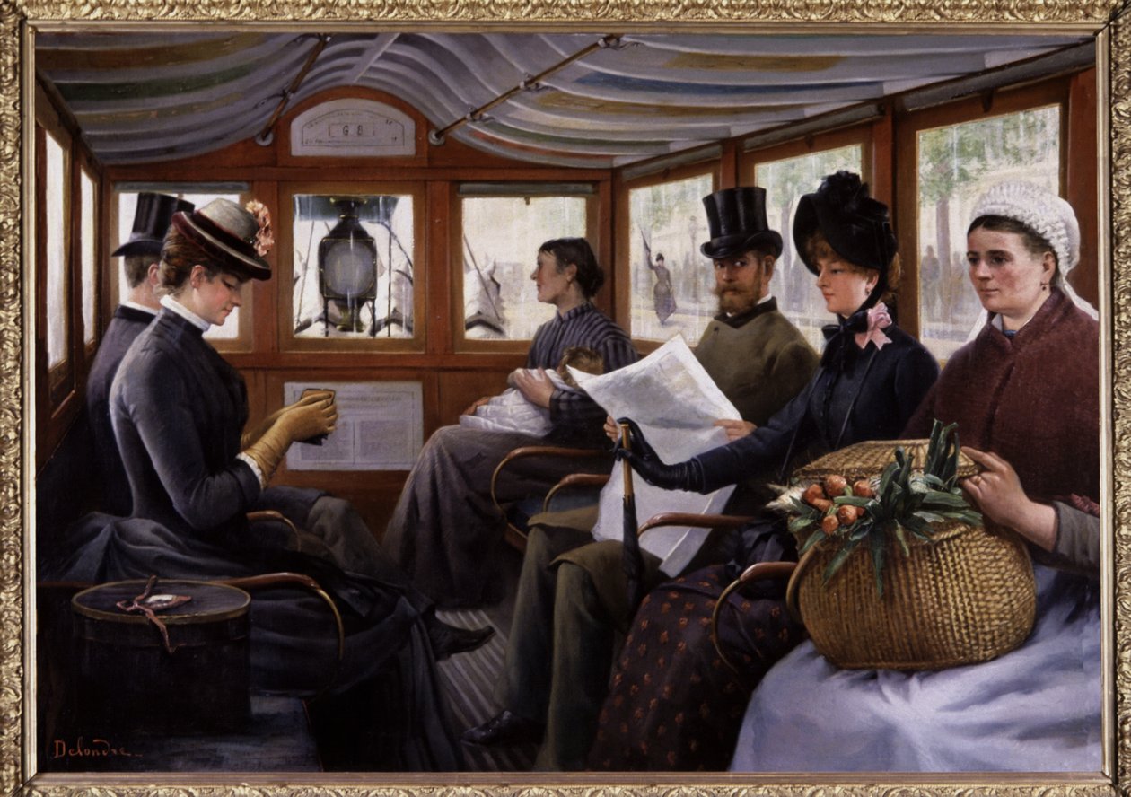 オムニバスの乗客たち 1900年頃（絵画） 作： モーリス・ドロンドル