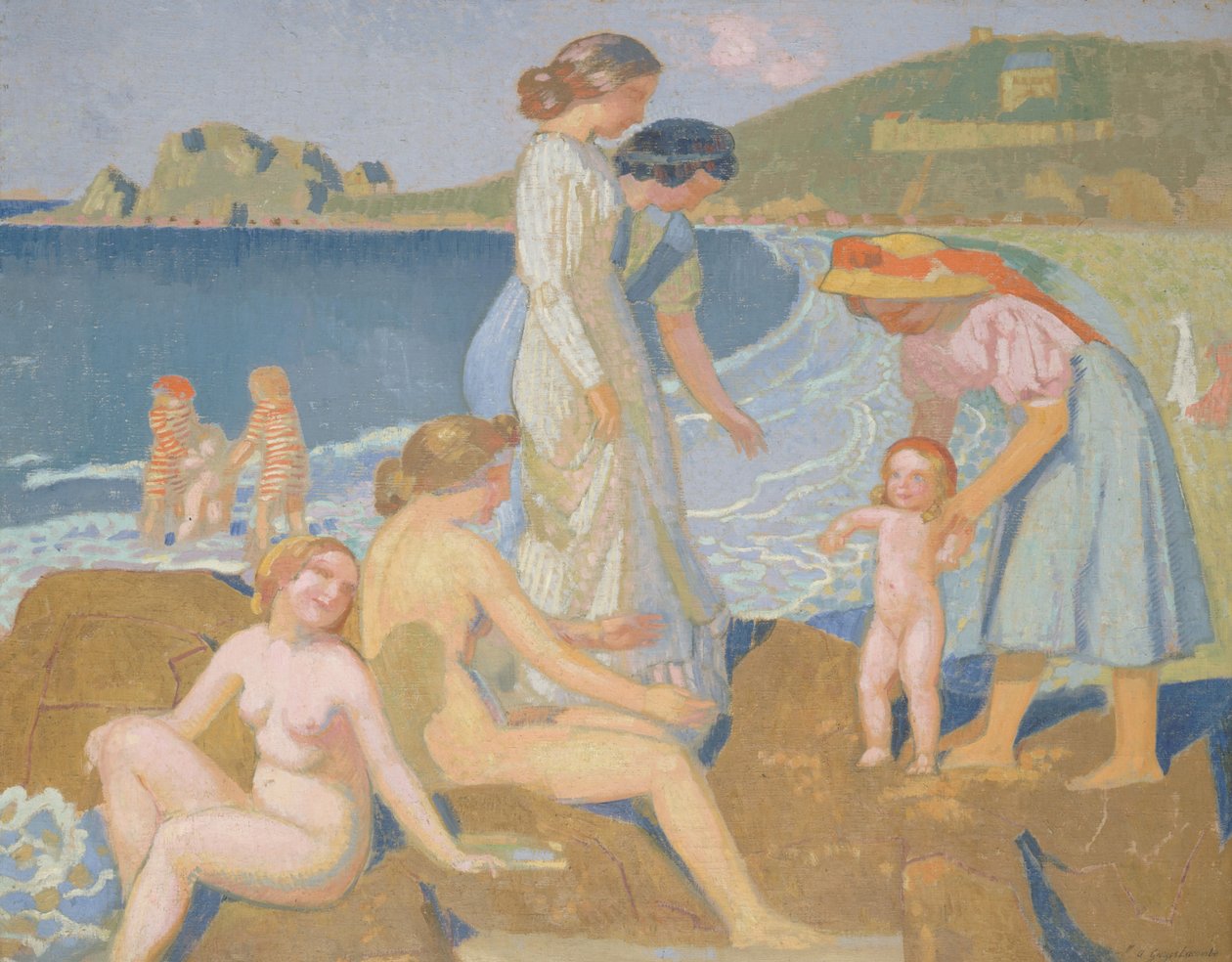 1909～1912年頃、ペロス・ギレックの海水浴客。 作： モーリス・デニス