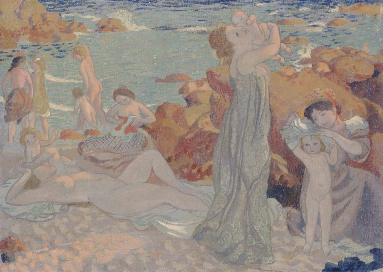 海水浴客、プルドゥ ビーチ、1899 年。 作： モーリス・デニス