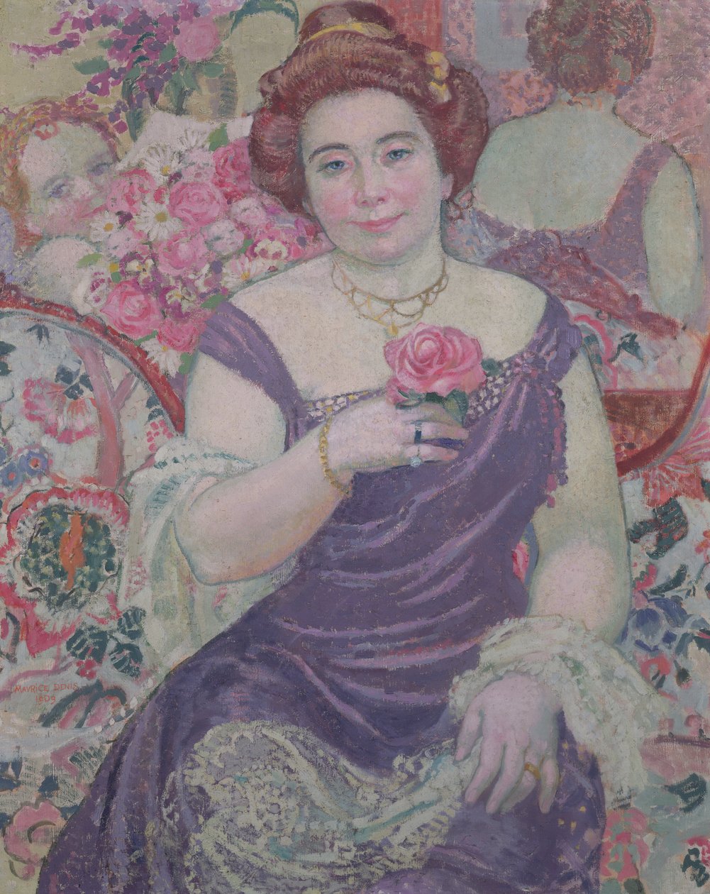 薔薇のあるマルト、1909 作： モーリス・デニス