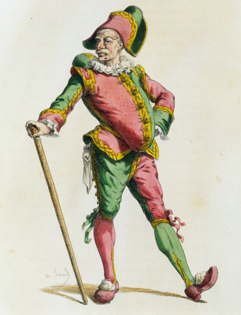 モーリス・サンド（1823-1889）による1820年のポリシネル 作： モーリス・サンド