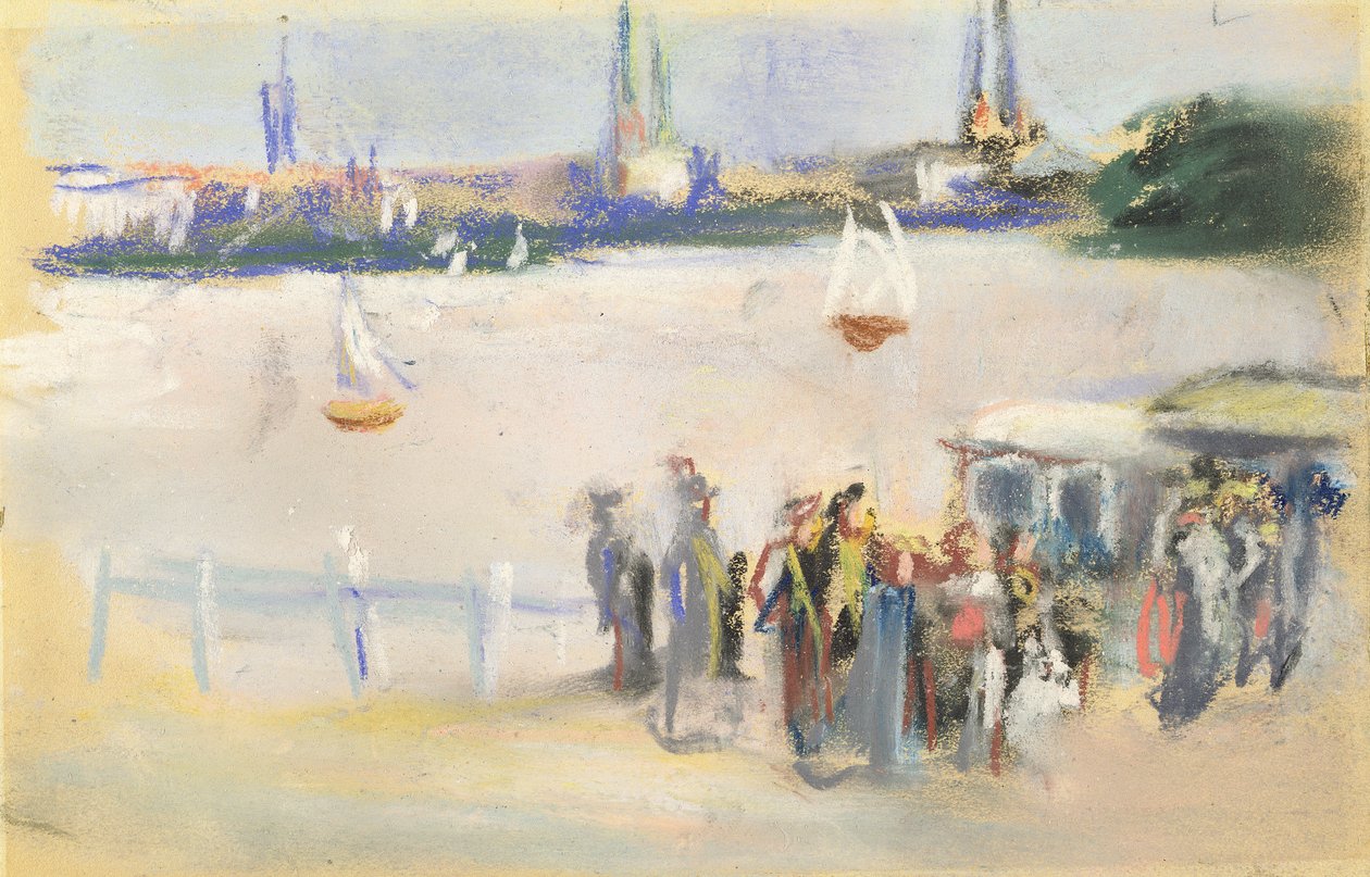 Aussenalster、1909年のビュー（パステル紙） 作： マックス・リーバーマン
