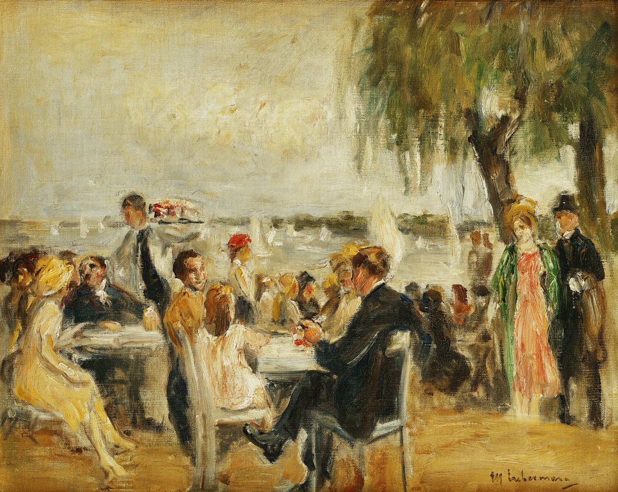エルベのガーデンカフェ、1902 作： マックス・リーバーマン
