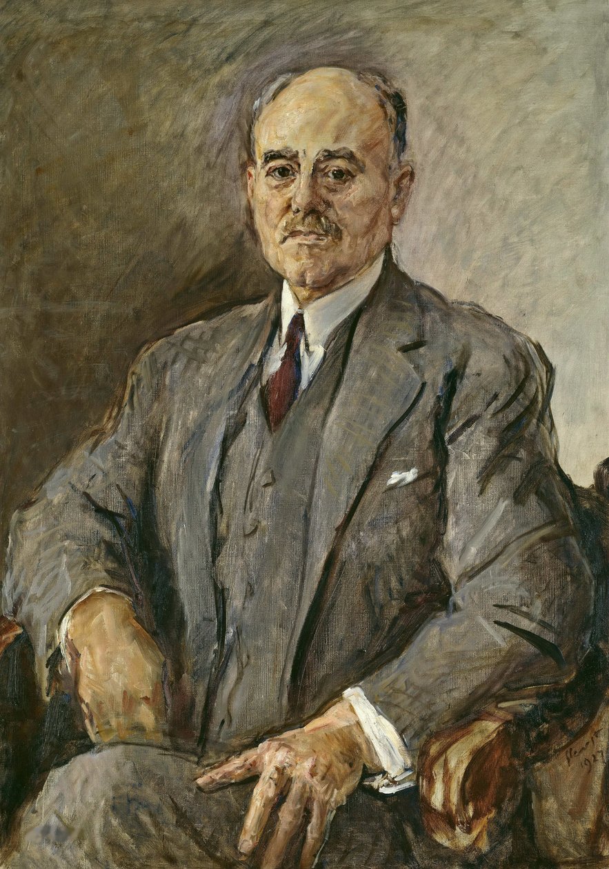 Hermann Sudermann 1857-1928、1927年の肖像。 作： マックス・スレイボクト