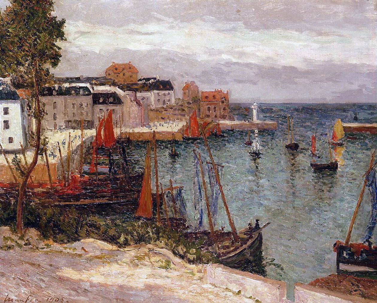 ソゾンの港、ベルアイル、ブルターニュ、1905 作： マキシム・エミール・ルイス・モーフラ