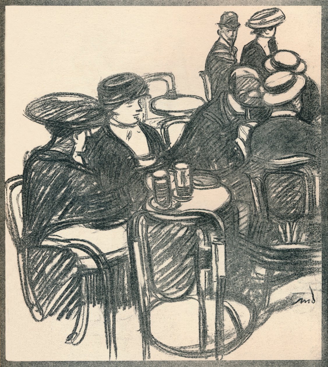カフェテラス、1920年、1923年 作： マキシムピエールジュールデトマス