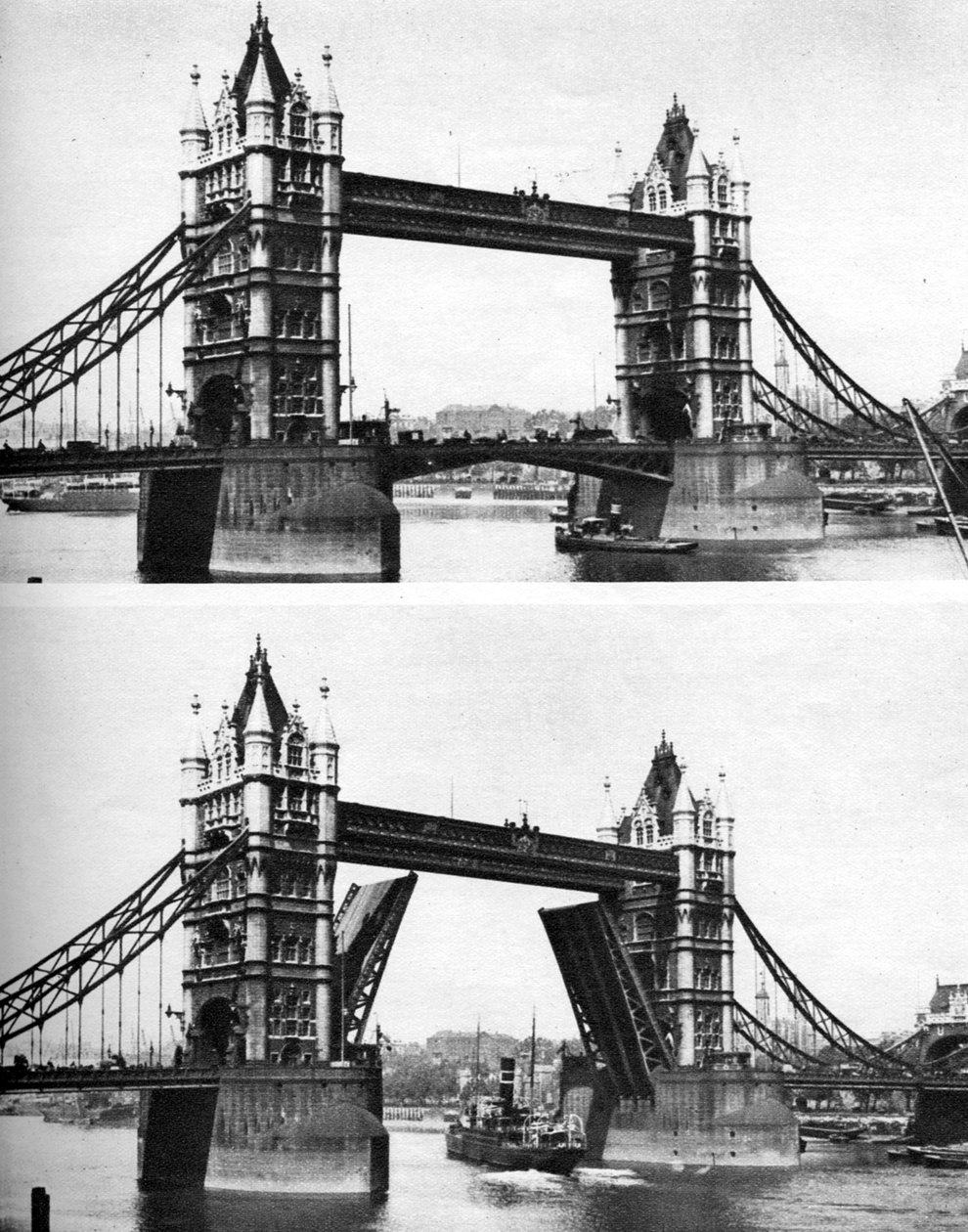 タワーブリッジの開閉、ロンドン、1926-1927 作： マクリーシュ