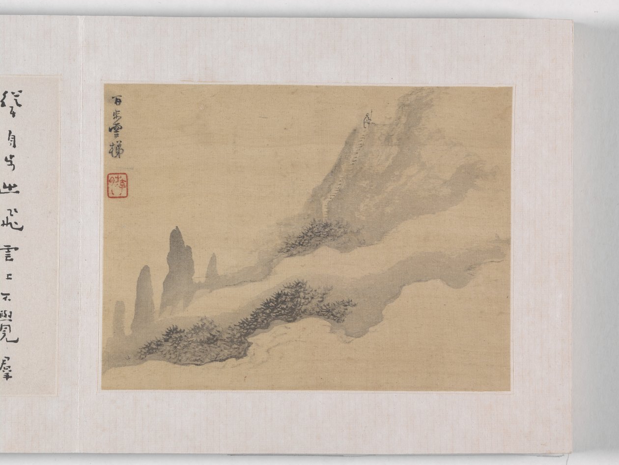 黄山十二景（絹本墨） 作： メイチン