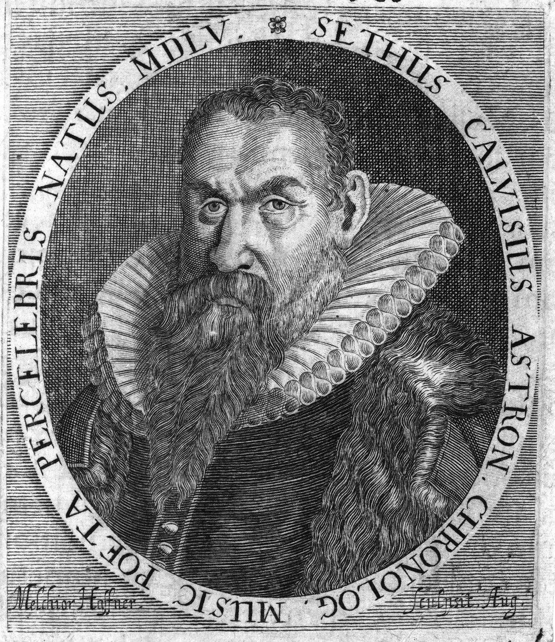 Sethus Calvisius（1556-1615）。エッチング 作： メルヒオール・ハフナー
