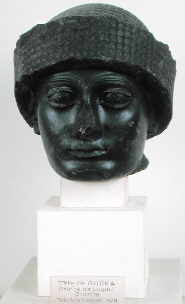 テロー（古代ギルス）ネオスメリアン出身、ラジェシュ王子、グデアの首長、紀元前2150年頃（閃緑岩） 作： メソポタミア