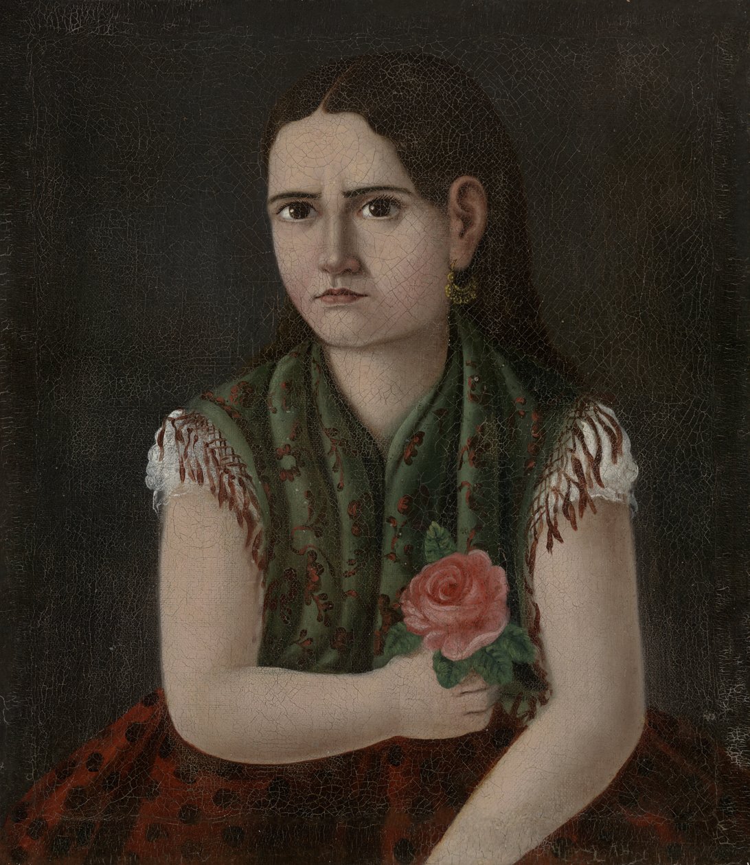 女性の肖像、1880年頃 作： メキシコの学校