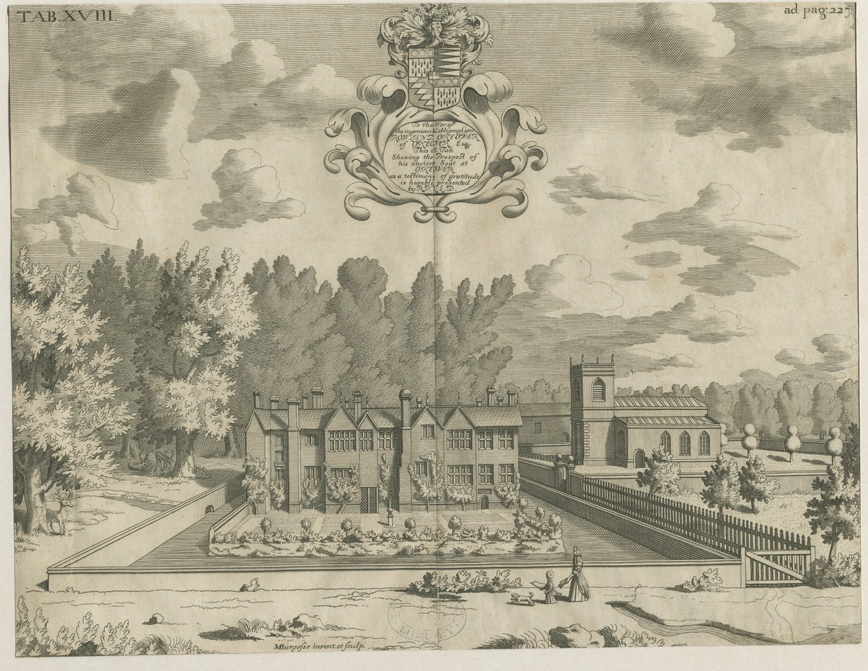 Okeover Hall：engraving、nd [1653-1686] 作： マイケル・バーガーズ