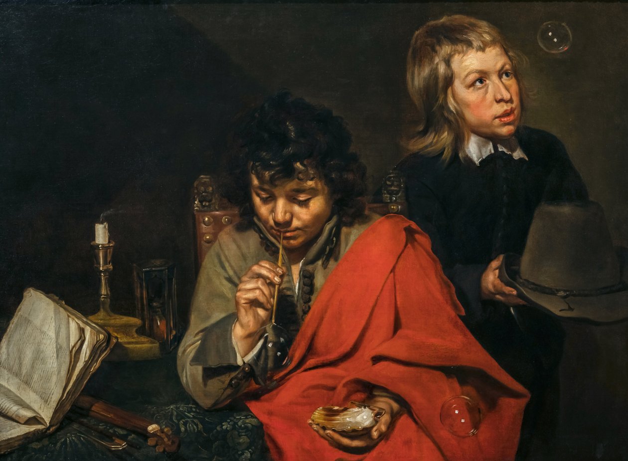 シャボン玉を吹く少年、1640年代頃（キャンバスに油彩） 作： ミカエリナ・ワウティエ