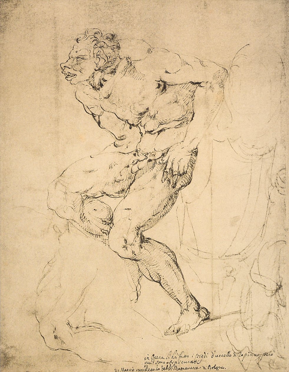 ミケランジェロが描いた悪魔。内閣描画と版画、ウフィツィ美術館、フィレンツェ 作： ミケランジェロ・ブオナローティ