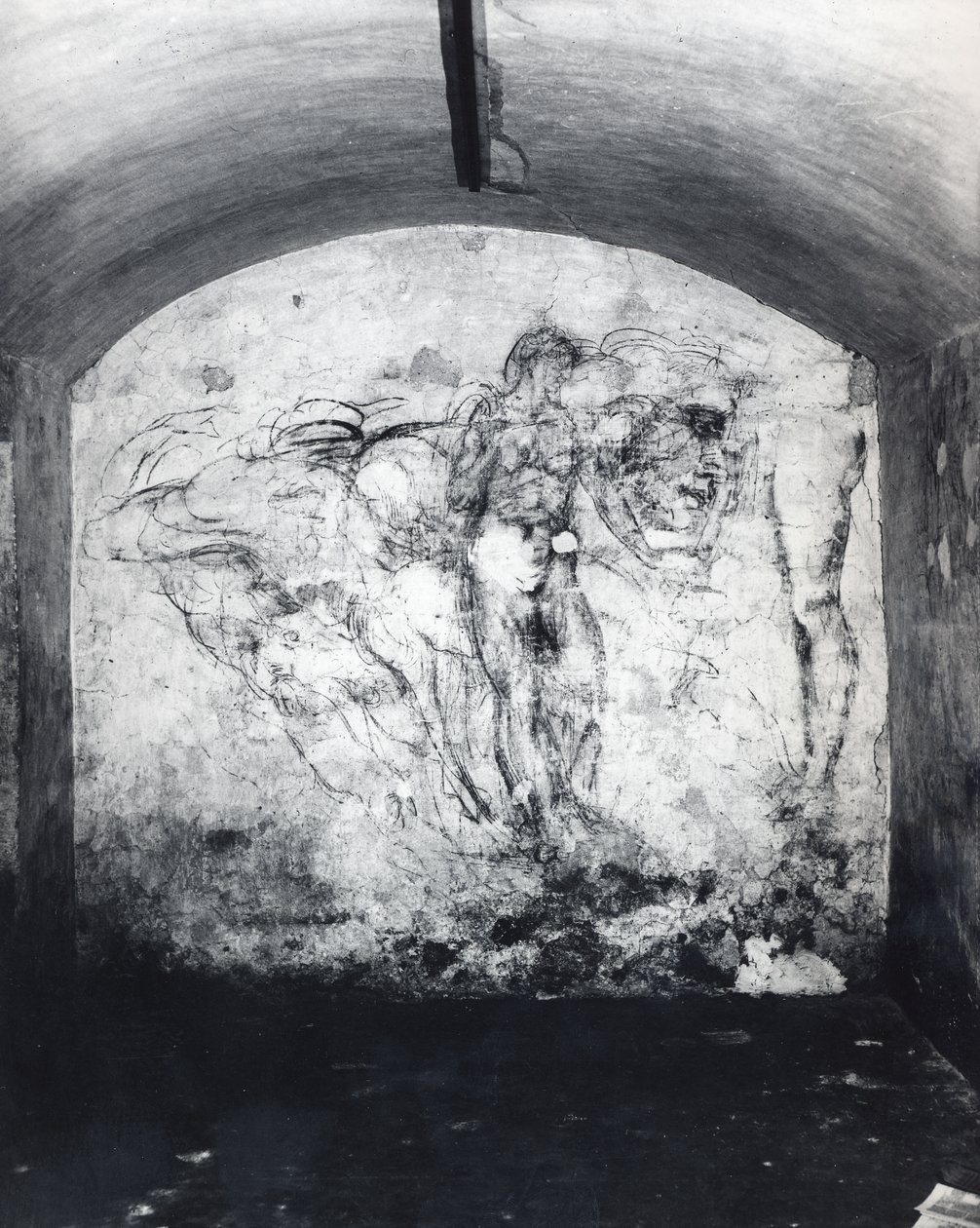 人物の壁画、1530年頃（石膏の木炭） 作： ミケランジェロ・ブオナローティ