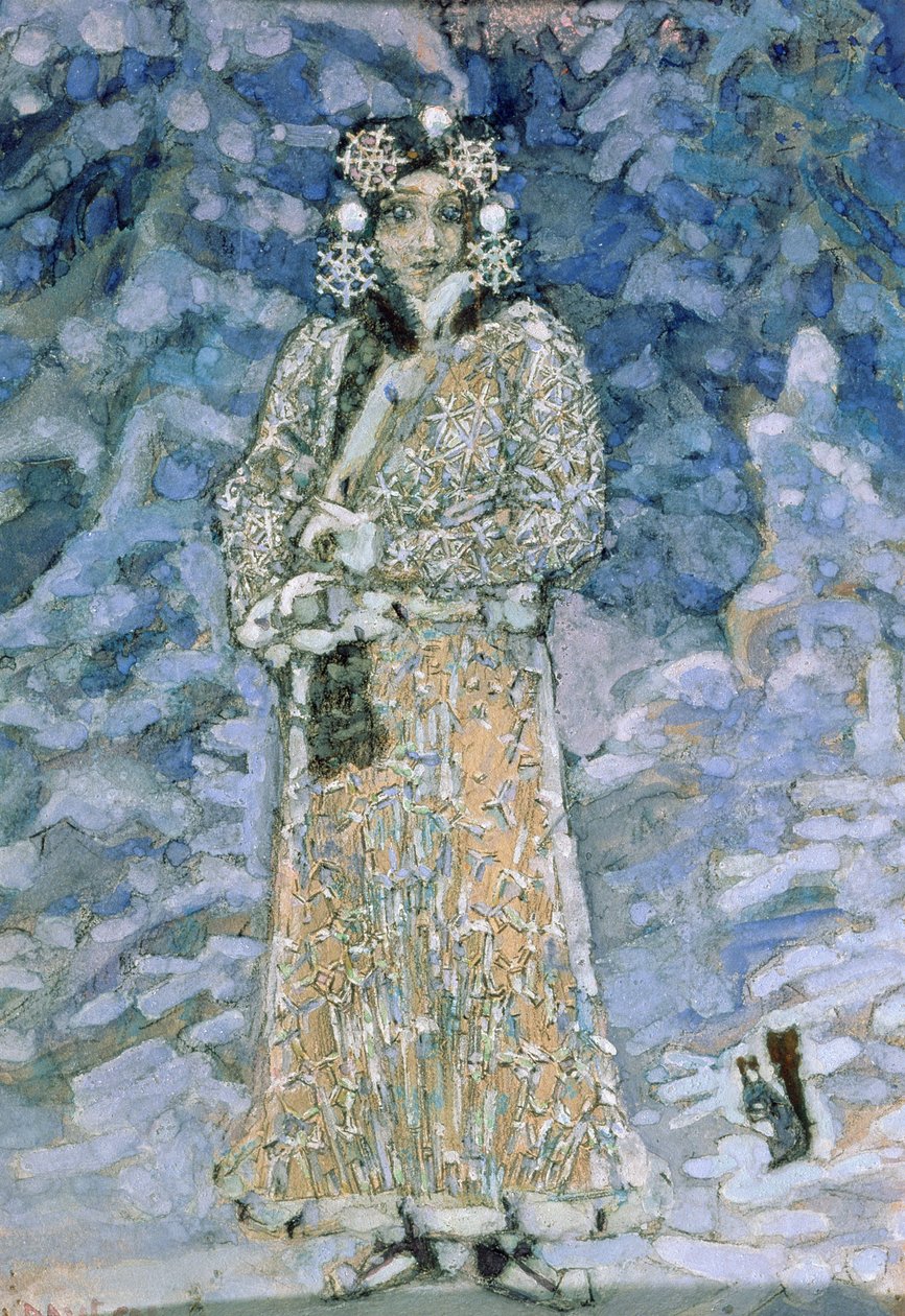 雪の乙女、ニコライリムスキーコルサコフ（1844-1908）によるオペラのスケッチ、1890年代 作： ミハイル・アレクサンドロヴィチ・ヴルーベリ