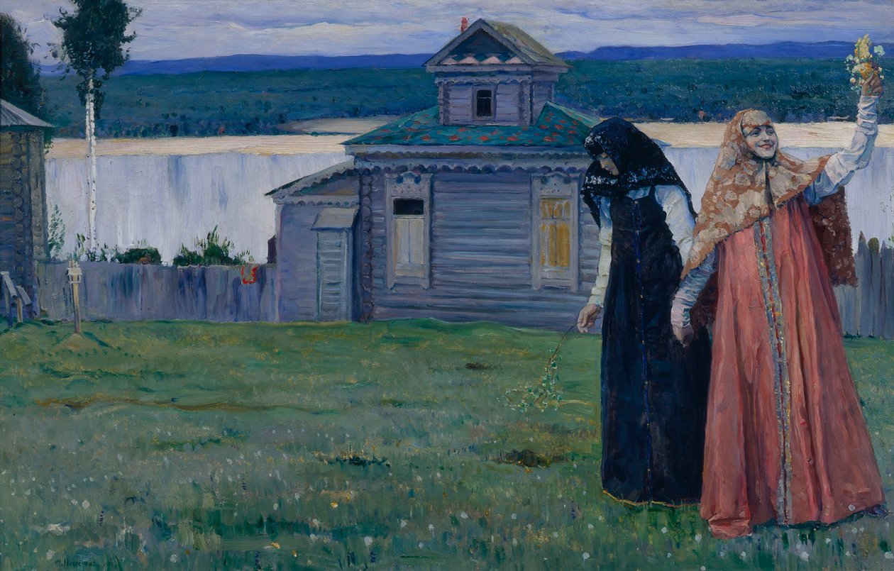 人里離れた修道院でシスターズ、1915。 作： ミハイル・ヴァシリエヴィチ・ネステロフ