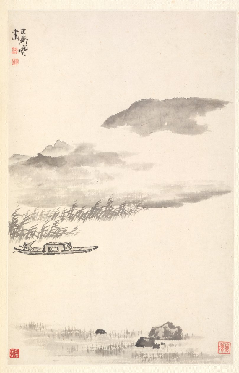 川の風景、1788。 作： ミンジェン