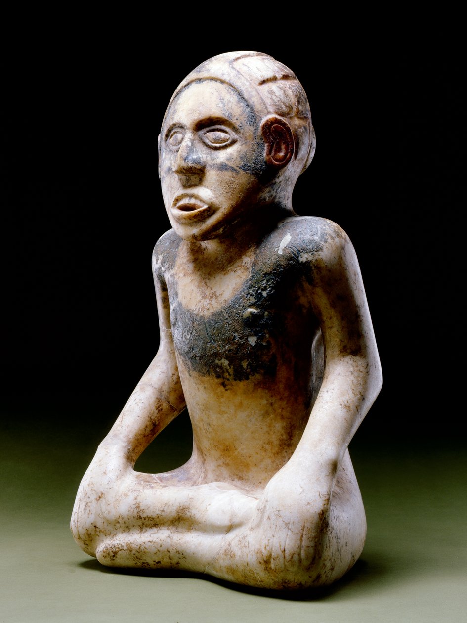 着席男性の図、1200-1450（大理石）（422893も参照） 作： ミシシッピ文化