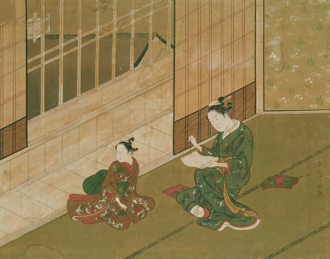 インテリアシーン、1730年頃 作： 諸政