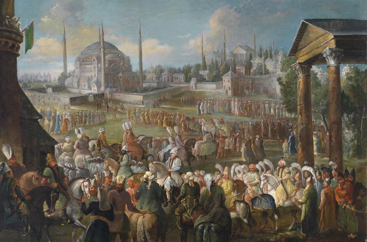 イスタンブールのスルタンの行列、c。 1736年 作： モール