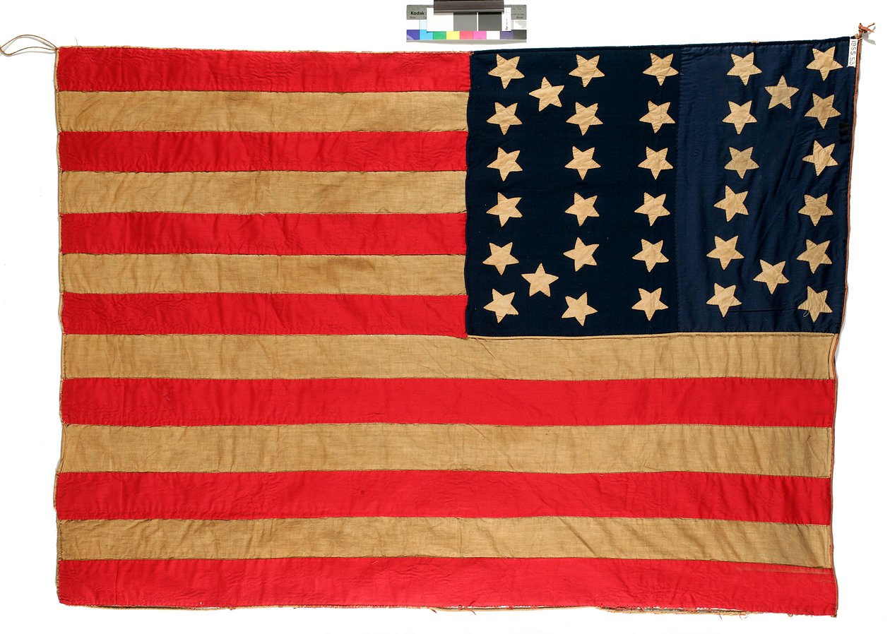 旗：34スターアメリカン、1861〜63（ウールとコットン）（表は398897を参照） 作： ジョン・E・フォーブス夫人