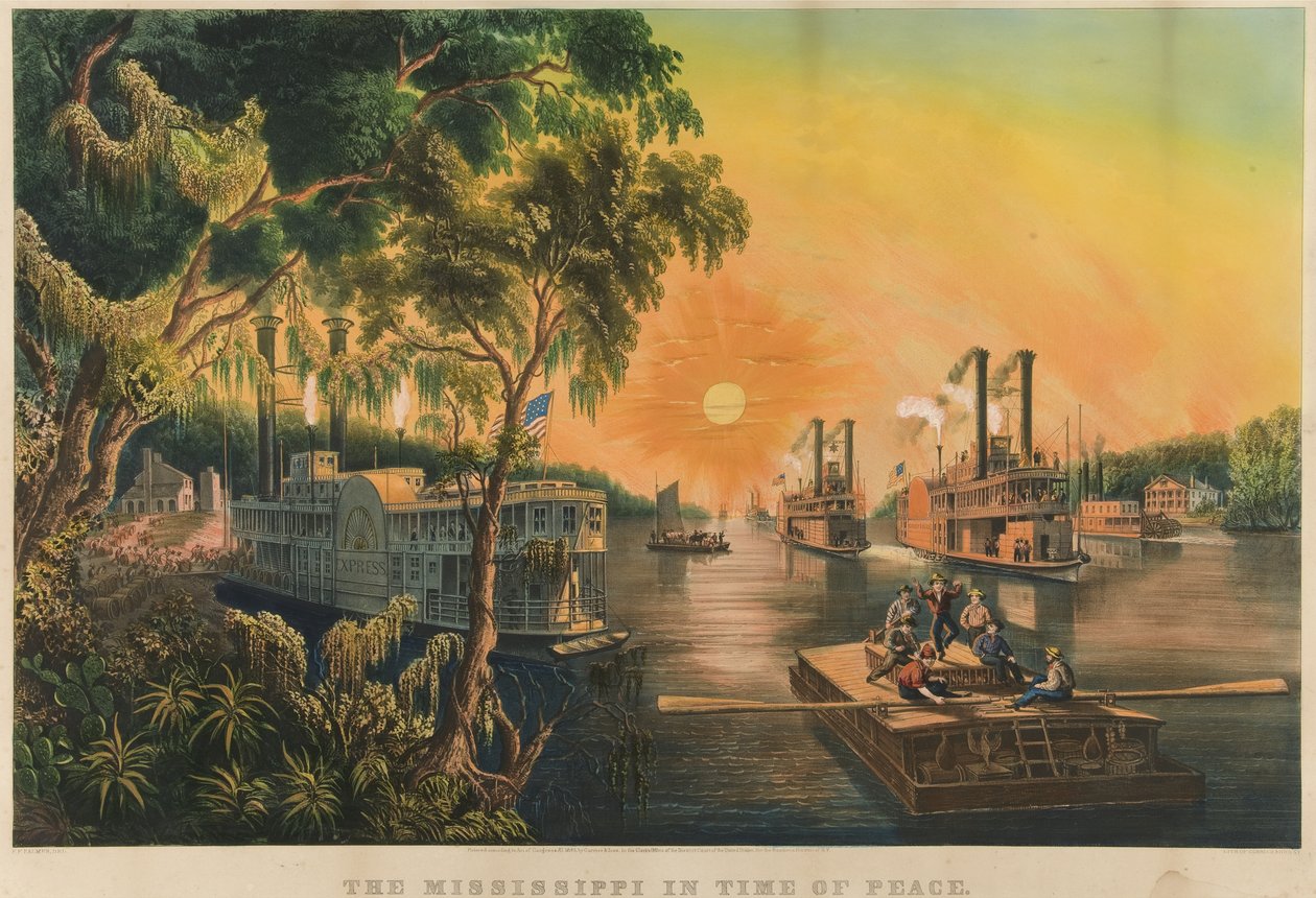 平和の時のミシシッピ、1865 作： N. and Ives、JM Currier