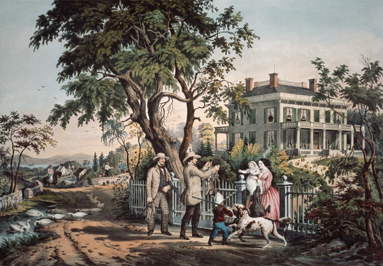 アメリカのカントリーライフ-1855年10月の午後 作： N. and Ives、JM Currier