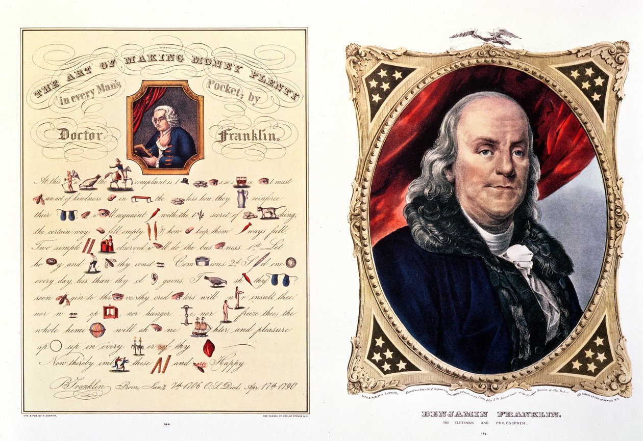 ベンジャミン・フランクリン（1706-90）1847（210044も参照） 作： N. and Ives、JM Currier
