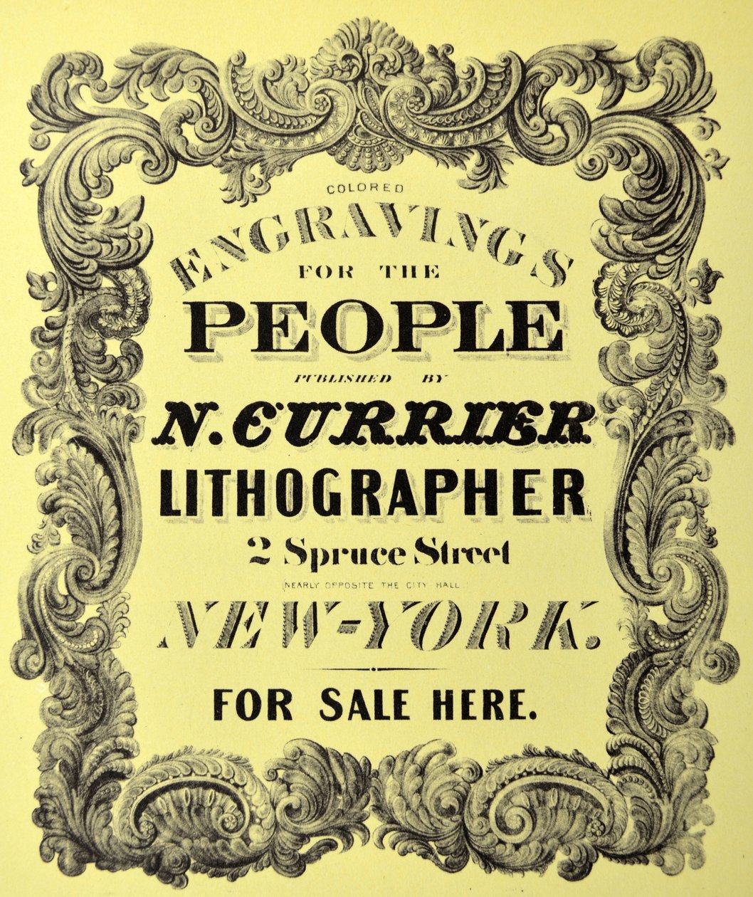 Currier＆Ivesイラスト19世紀。タイトルページのブックプレート：人々のためのカラー彫刻 作： N. and Ives、JM Currier