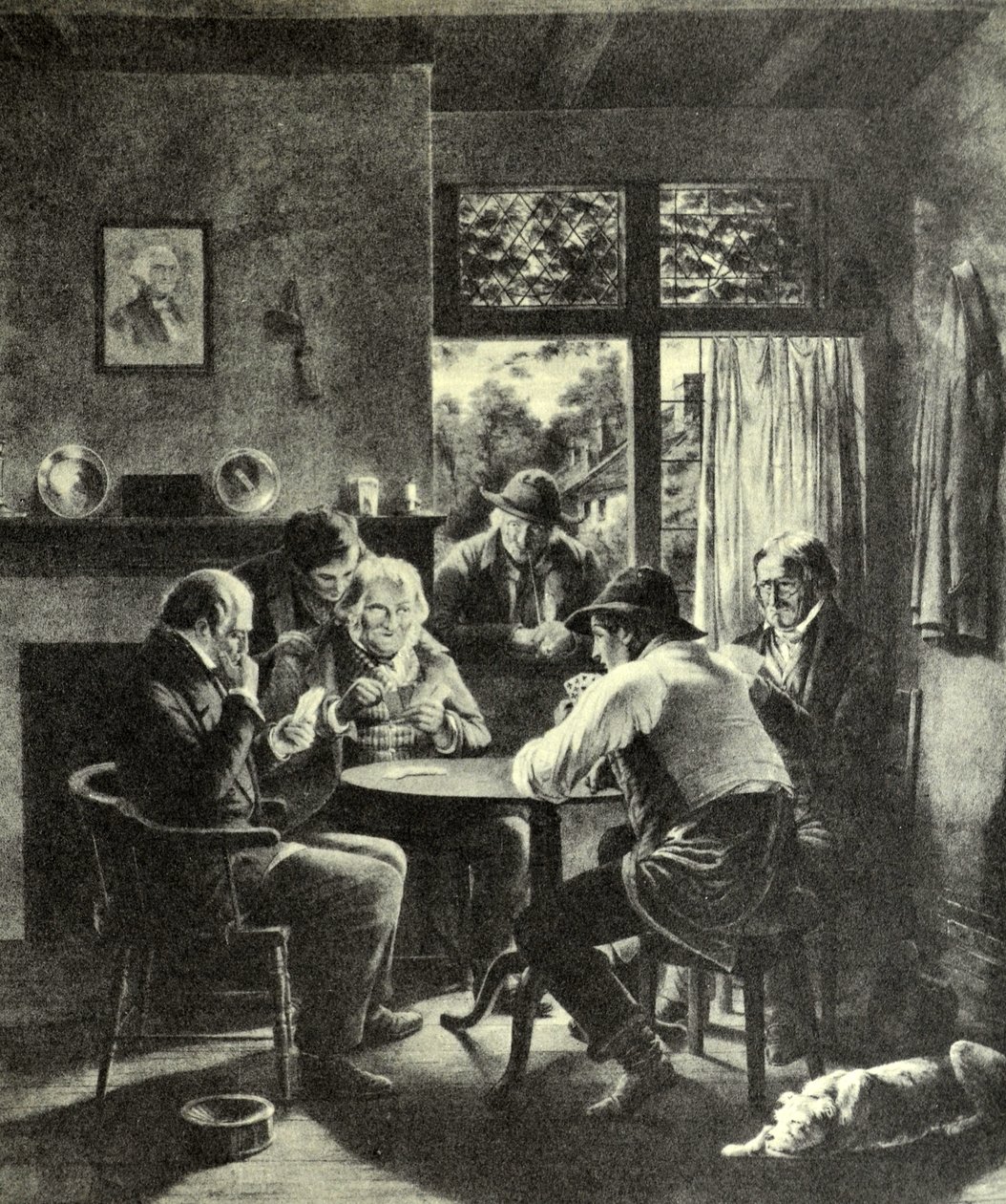 Currier＆Ivesイラスト19世紀。彼のトランプに入れられたゴム 作： N. and Ives、JM Currier
